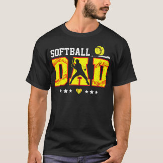 Softbal Vader Vaderdag Sport Coach Papa Vader T-shirt