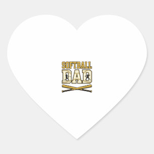 Softbal Vader Vintage Gravure Bat Grafisch_1 Hart Sticker