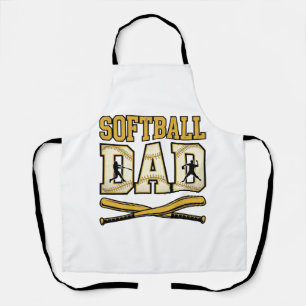 Softbal Vader Vintage Gravure Bat Grafisch_1 Schort