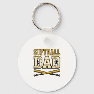 Softbal Vader Vintage Gravure Bat Grafisch_1 Sleutelhanger