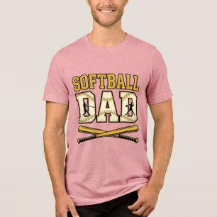 Softbal Vader Vintage Gravure Bat Grafisch_1 Tri-Blend Shirt