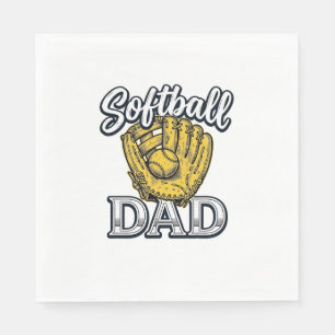 Softbal Vader Vintage Handschoen Shirt Ontwerp_1 Servet