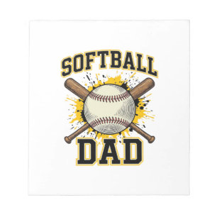 Softbal Vader Vintage Varsity Gekruiste Slaghouten Notitieblok