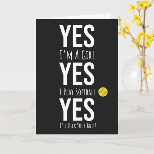 Softbal Verjaardagskaarten Sportatleet Athletic Kaart (Gele Bloem)