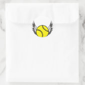 softbal vleugels ronde sticker (Tas)