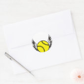 softbal vleugels ronde sticker (Envelop)