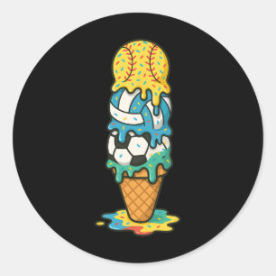 Softbal Volleybal Voetbal IJsdroppendruppel Zomer Ronde Sticker