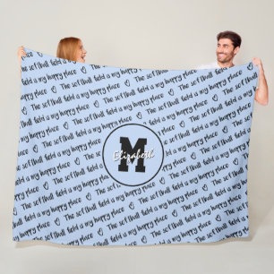 softbalgebied mijn gelukkige plaatslicht blauw OM  Fleece Deken