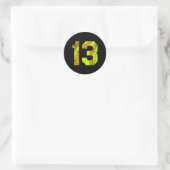 Softball 13 Jersey nummer Ronde Sticker (Tas)