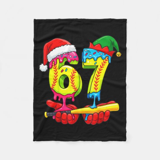 Softball 67 Ice Cream Drip Six Seven Boys Funny Ch Fleece Deken (Voorkant)