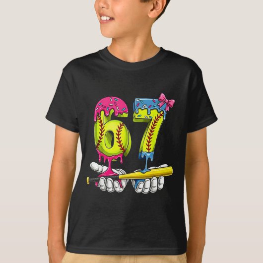Softball 67 Ice Cream Drip Six Seven Boys Funny Me T-shirt (Voorkant)