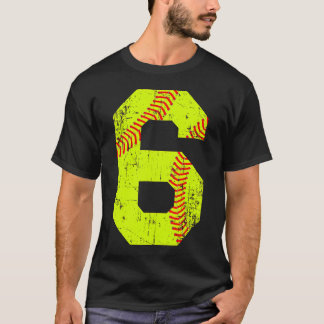 Softball 6 Jersey nummer T-shirt