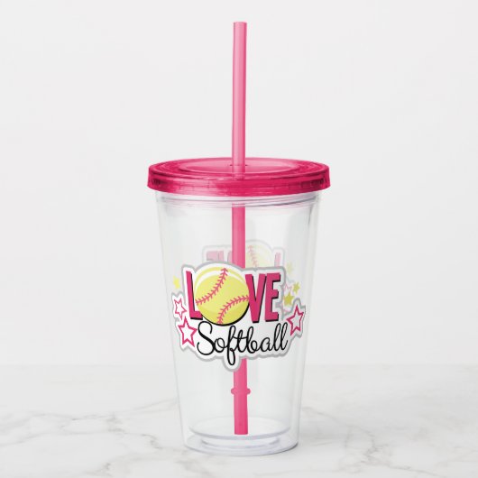 Softball Acryl Drinkbeker (Voorkant)