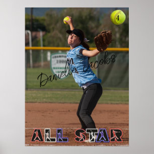 Softball All Star Vervang Foto Poster