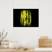 Softball American Flag Softball Player Poster (Keuken)