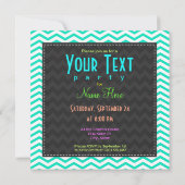 Softball; Aqua Green Chevron Kaart (Achterkant)