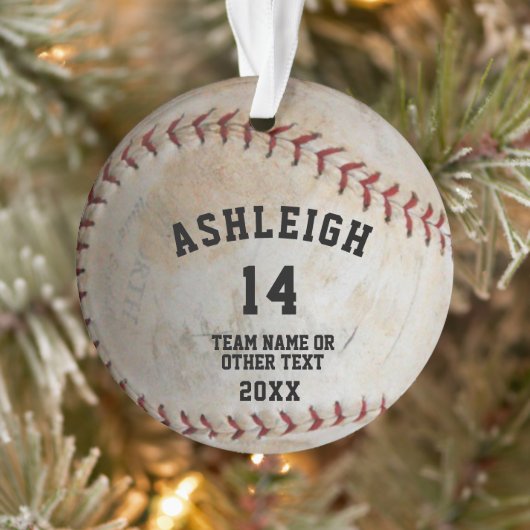 Softball Ball-foto Aangepast Ornament (Boom)