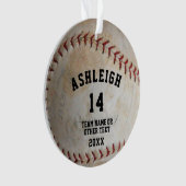 Softball Ball-foto Aangepast Ornament (voorkant)