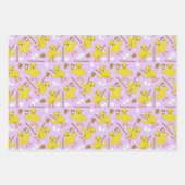 Softball Baseball Chick Pattern Wrapping Paper Zij (Voorkant 2)
