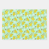 Softball Baseball Chick Pattern Wrapping Paper Zij (Voorkant)