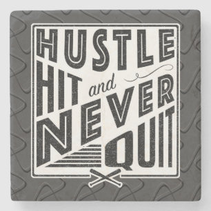 Softball Baseball Hustle, Hit & Nooit stoppen met Stenen Onderzetter