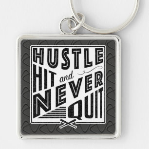Softball Baseball Hustle Hit Quote Key Ring Sleutelhanger