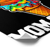 Softball Basketball Mom Ice Cream Drip Summer Game Poster (Hoek)