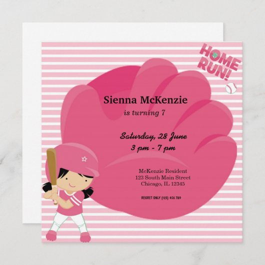 Softball Batter Kaart (Voorkant / Achterkant)