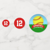 Softball Birthday Party Confetti (Voorkanten)