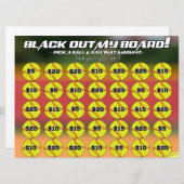 Softball Blackout Board Fundraiser Kies een Softba Kaart (Voorkant / Achterkant)