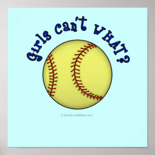 Softball-Blue Poster