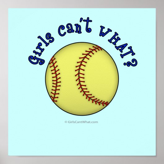 Softball-Blue Poster (Voorkant)