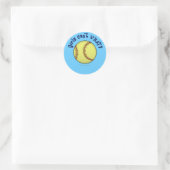 Softball-Blue Ronde Sticker (Tas)