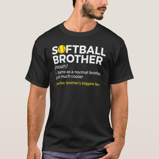 Softball Brother Definition Brother's grootste fan T-shirt (Voorkant)