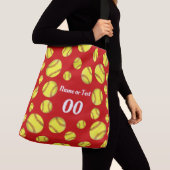 Softball-Canvas tas met naam, nummer of monogram (Dichtbij)