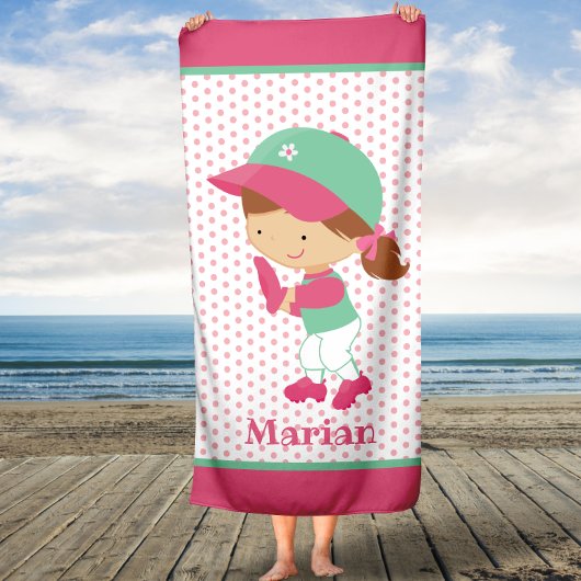 Softball Catcher Girls Enfants Serviette de bain p
