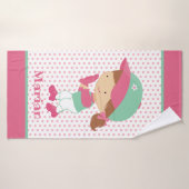 Softball Catcher Girls Kinder Aangepaste badhanddo Badhanddoek (Badhanddoek)