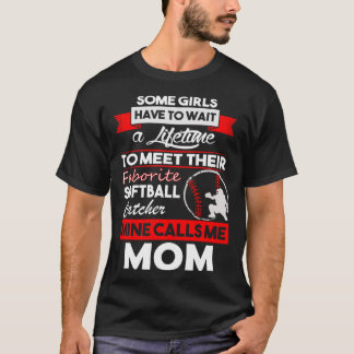 Softball Catcher Softball Catcher Mine noemt mij M T-shirt