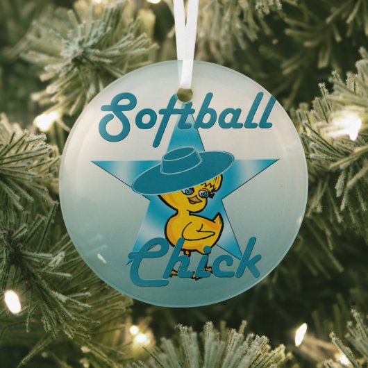 Softball Chick #7 Glas Ornament (Insitu)