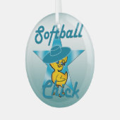 Softball Chick #7 Glas Ornament (Voorkant links)