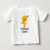 Softball Chick Baby Lange hoes T shirt (Voorkant)