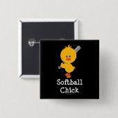 Softball Chick Button (Voorkant /achterkant)