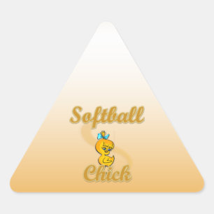 Softball Chick Driehoek Sticker