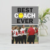 Softball Coach Best Ever Custom Foto Hartelijk dan Bedankkaart (Staand voorkant)