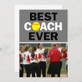 Softball Coach Best Ever Custom Foto Hartelijk dan Bedankkaart (Voorkant / Achterkant)