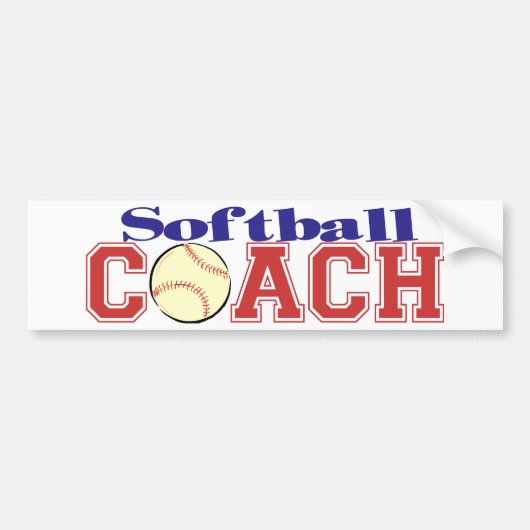 Softball Coach Bumpersticker (Voorkant)