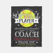 Softball Coach Dank je cadeau Fleece Deken (Voorkant)