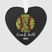 Softball Coach équipe cadeau ornement de Noël (devant)