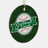 Softball Coach Holiday Decoration Keramisch Ornament (Rechts)