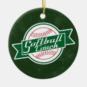 Softball Coach Holiday Decoration Keramisch Ornament (Voorkant)